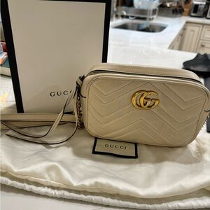 Gucci Beige Chevron Crossbody Bag
